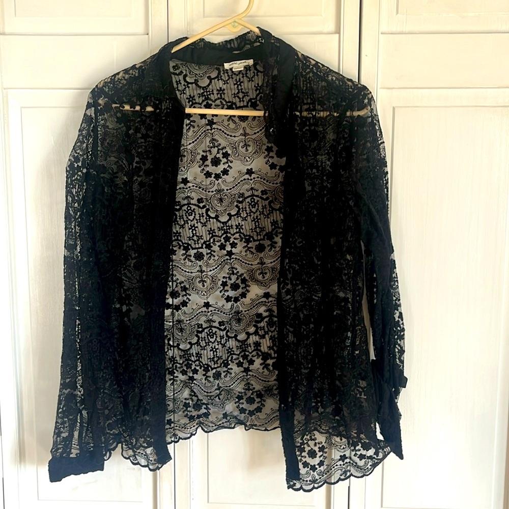 Lace button up